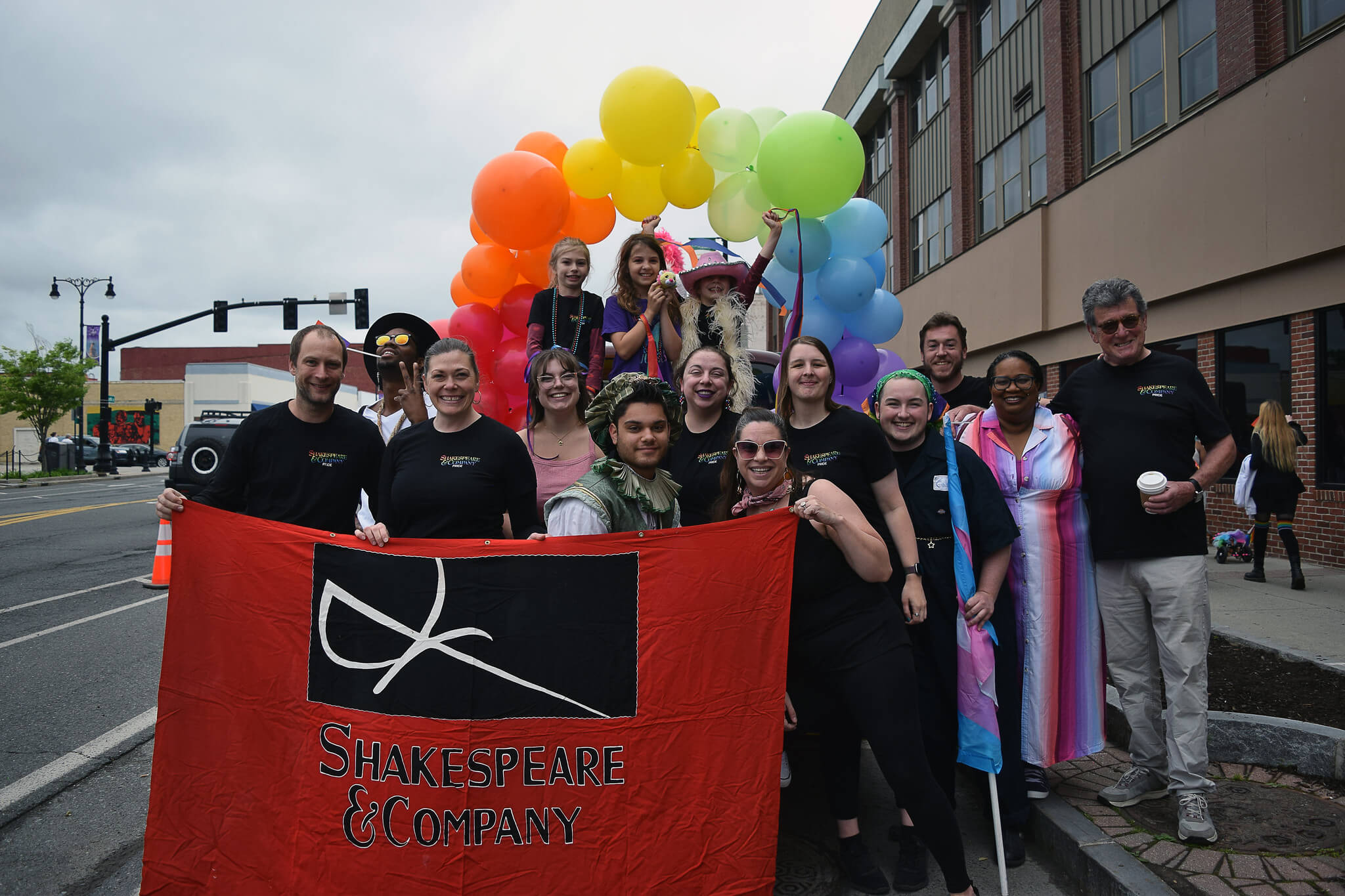 a group of people on a parade float